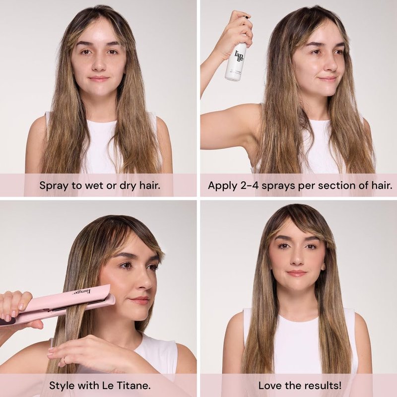 L'ANGE HAIR Thermal Agent Heat Protectant Spray | 450°F Heat Protection Spray for Hair | Controls Frizz, Enhances Shine & Volume | Safe for Color-Treated Hairstyles | Lightweight & Non-Greasy, 4 fl oz