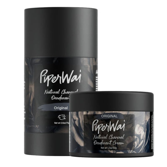 PiperWai Natural Deodorant w/Activated Charcoal | Odor Protection, Vegan, Aluminum Free, Shark Tank Product for Women & Men | Great for Travel, & Gifts | Scented Jar & Scented Stick Combo