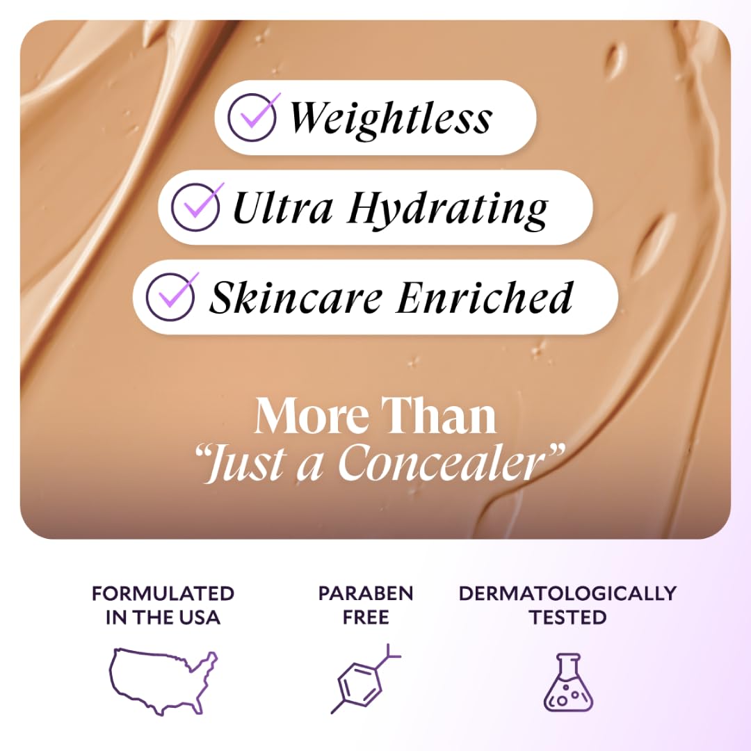Fièra Luxury Concealer & Foundation with Anti-Aging Ingredients - Full Coverage for Dark Circles, Wrinkles, Fine Lines, and Spots, All-Day Wear For Mature Skin - Neutral Beige, 0.5 FL. OZ. / 15 ML