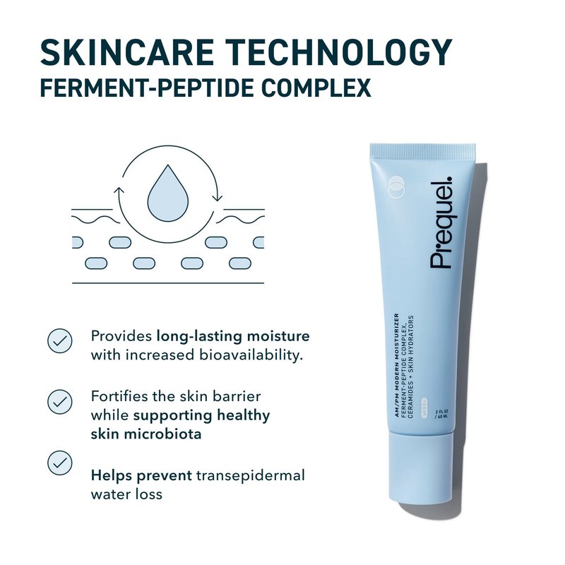 Prequel Skin Modern Moisturizer - Hydrating Face Cream with Peptides & Ceramides for Dry/Sensitive Skin | Non-Greasy Formula