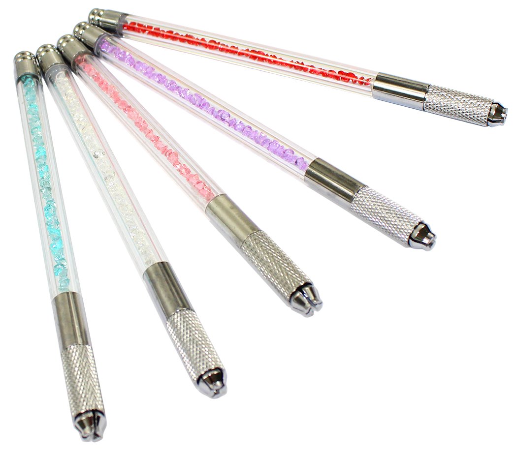 Crystal Transparent Microblading Pen - Manual Tattoo Eyebrow Pen for Permanent Makeup | 5-Pack