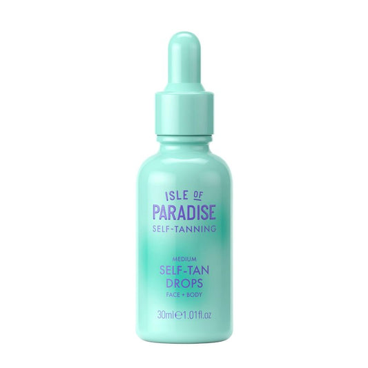 Isle of Paradise Self Tanning Face & Body Drops- Medium, Self Tanner Drops for a Natural Bronze, Long-lasting Tan, Cruelty Free, Fragrance Free & Dermatologist-Approved, 1.01 fl. oz