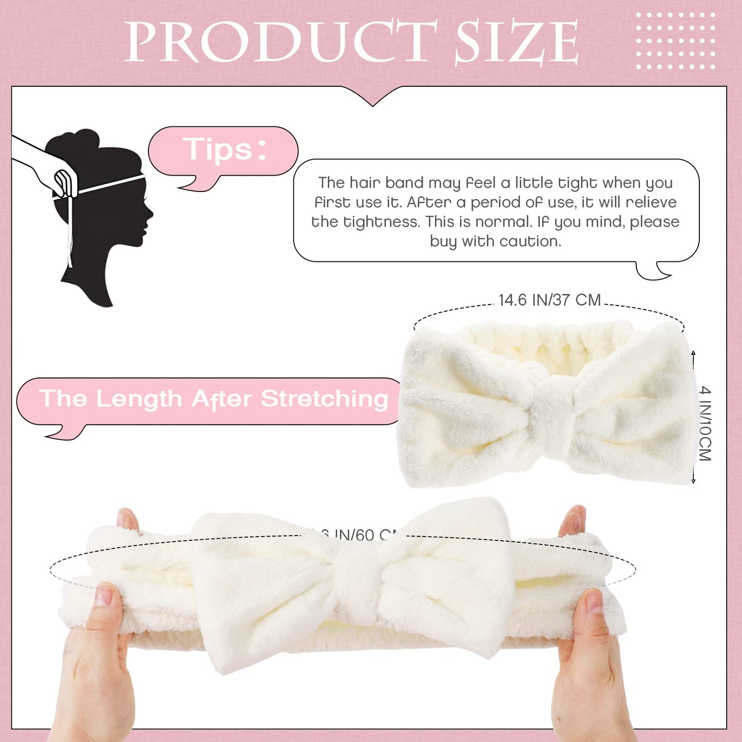 Yunlly 20 Pcs Spa Headband for Women 4 Inches Width Facial Makeup Hair Band Bulk Skincare Headbands for Washing Face Bowtie Slumber Party Supplies Fluffy Head Wraps(Beige)