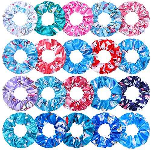 WILLBOND 20 Pieces Dental Hygienist Gifts, Dental Assistant Hair Scrunchies for Women, Tooth Elastic Hair Holder Hygiene Ponytail Teeth Pattern Hair Scrunchies for Women Girls
