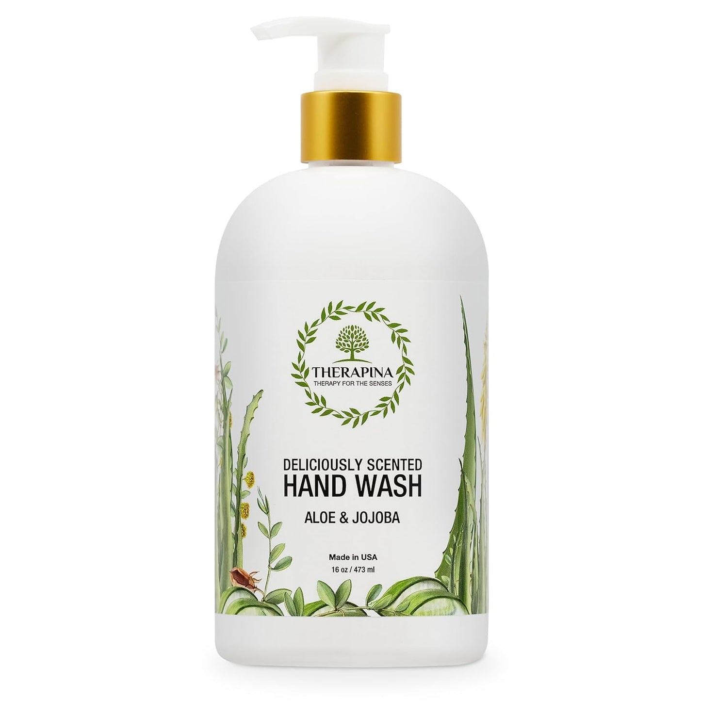 Aromatherapy Luxury Liquid Hand Soap - Vegan Moisturizing Formula with Aloe Vera & Botanical Oils | 16 Oz, Jojoba Scent