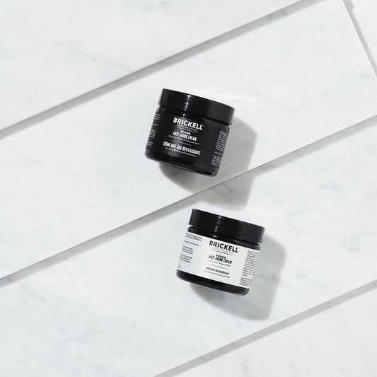 Brickell Men's Day and Night Anti Aging Cream Routine, With Vitamin C, Hyaluronic Acid, and Vitamin E, Scented, Skincare Gift Set