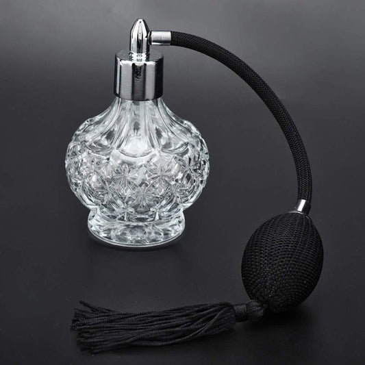Glass Perfume Atomiser Spray Bottle - Retro Mini Refillable Empty Spray Atomizer