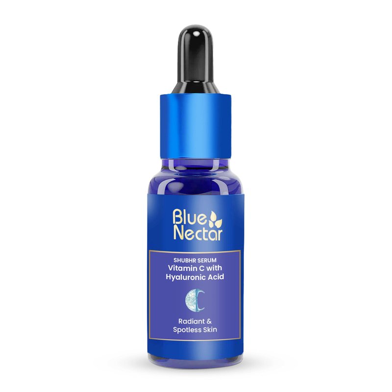 Blue Nectar Vitamin C Face Serum for Glowing Skin | Natural Oils with Hyaluronic Acid Serum for Face for Deep Hydration | Vit C Moisturizer for Women & Men (9 Herbs, 1 Fl Oz)