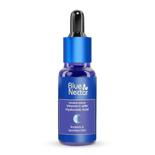 Blue Nectar Vitamin C Face Serum for Glowing Skin | Natural Oils with Hyaluronic Acid Serum for Face for Deep Hydration | Vit C Moisturizer for Women & Men (9 Herbs, 1 Fl Oz)