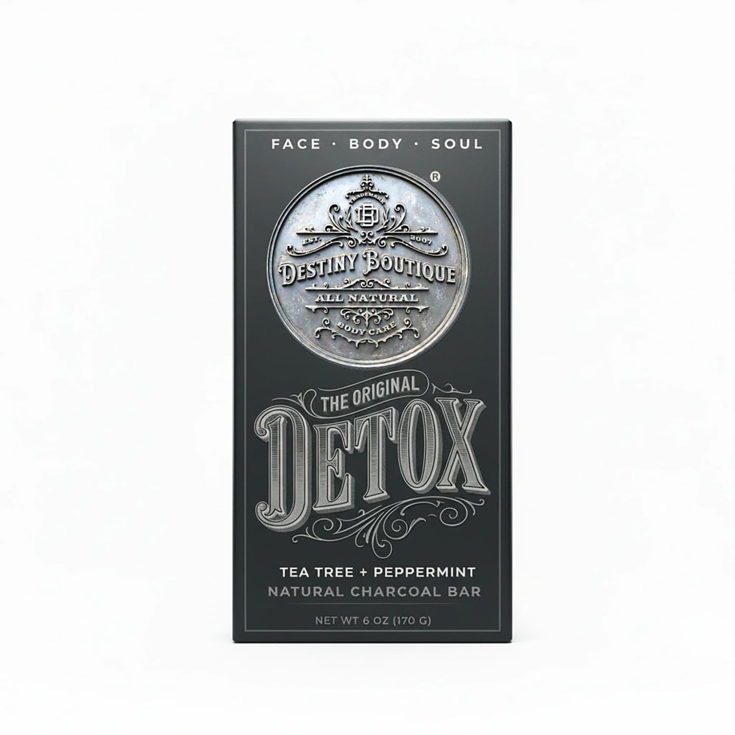 Destiny Boutique Charcoal Facial Soap DETOX,6 Ounce (Pack of 2)