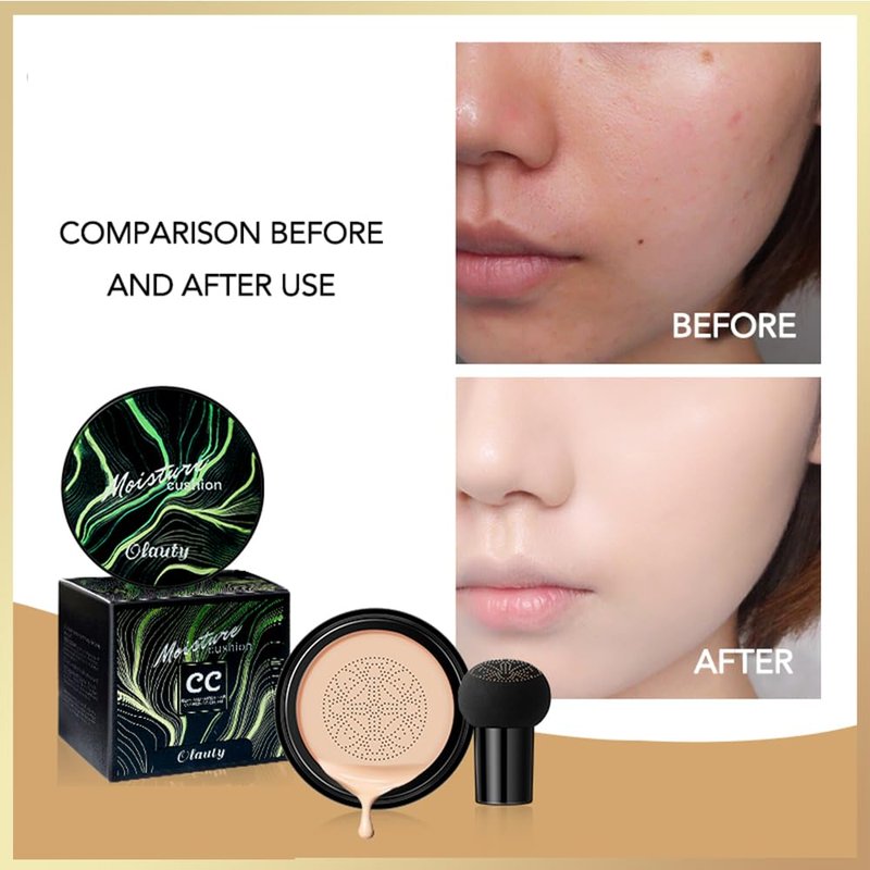 Mushroom Head CC Cream Foundation - Long-Lasting Moisturizing Makeup | 2pcs Ivory