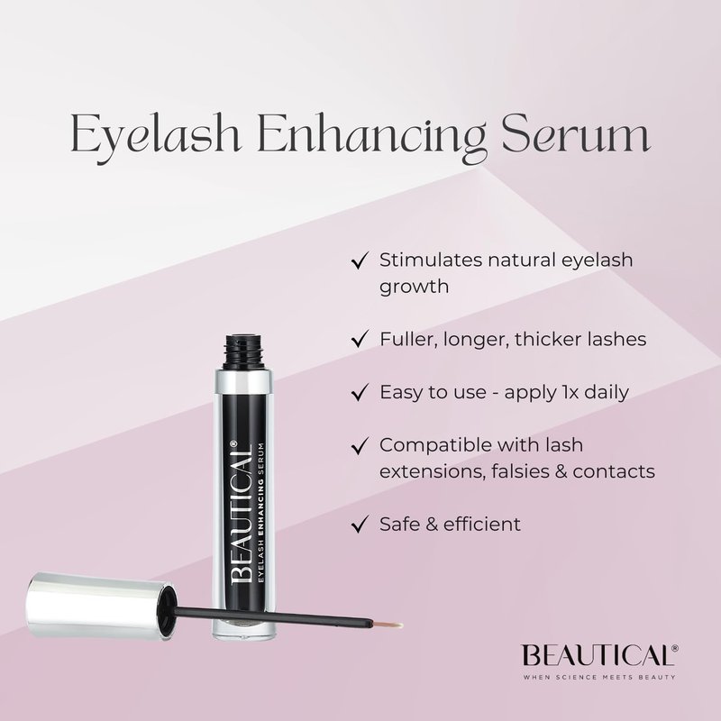 BEAUTICAL Eyelash Serum – Lash Enhancing & Conditioning Formula with Botanical Ingredients for the Appearance of Fuller, Shinier & Healthier-Looking Lashes – Nourishing Lash Care, 3ml