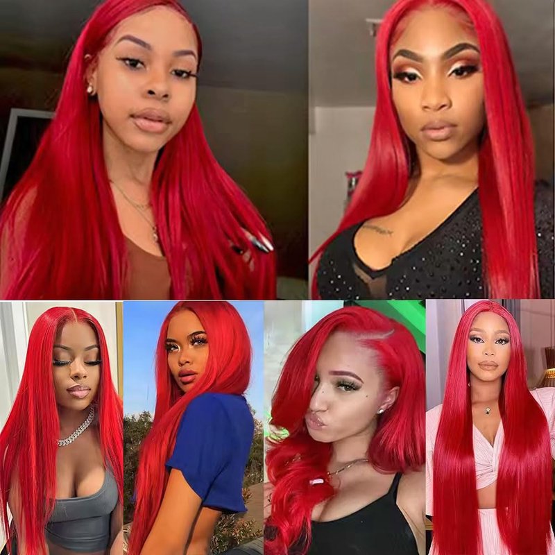 Human Hair Extensions - Burgundy Straight Bundles | 20-Inch Unprocessed Brazilian Virgin Hair, 3-Pack