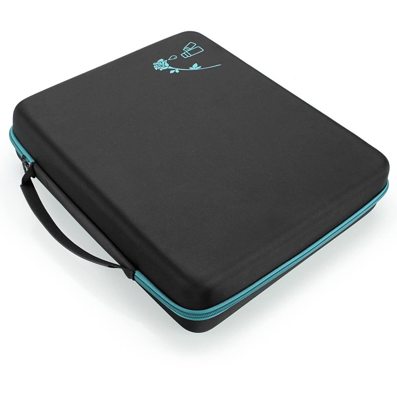 Hipiwe 120 Bottle EVA Essential Oil Storage Carrying Case Hard Shell Exterior Essential Oils Organizer Holder Traveling Bag with Foam Insert, Holds 5ml 10ml 15ml Essential Oils (X-Large, Black+Blue)