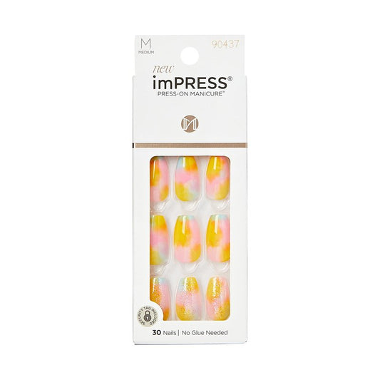KISS Impress No Glue Press-On Nails Includes 30 Nails, Prep Pad, 1 Manicure Stick, 1 Mini File_ Candy Syrup