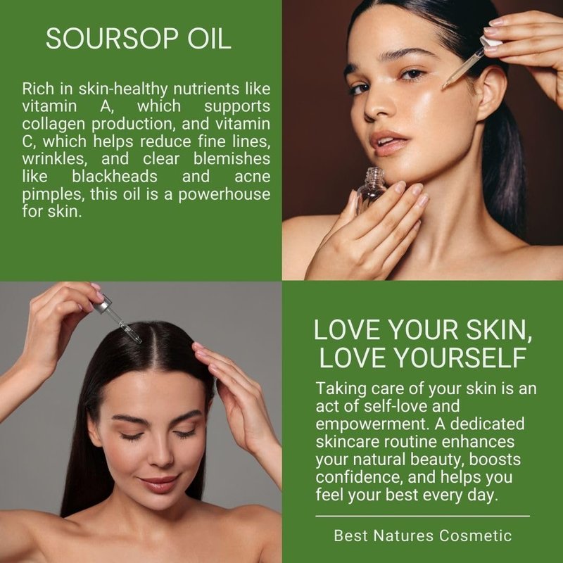 Virgin Soursop Oil (Anona Muricata, Graviola, Guanabana) – 100% Pure, Organic, Cold-Pressed, Unrefined – 4oz - 120ml – Natural Facial Oil & Moisturizer for Dry, Damaged, or Sensitive Skin