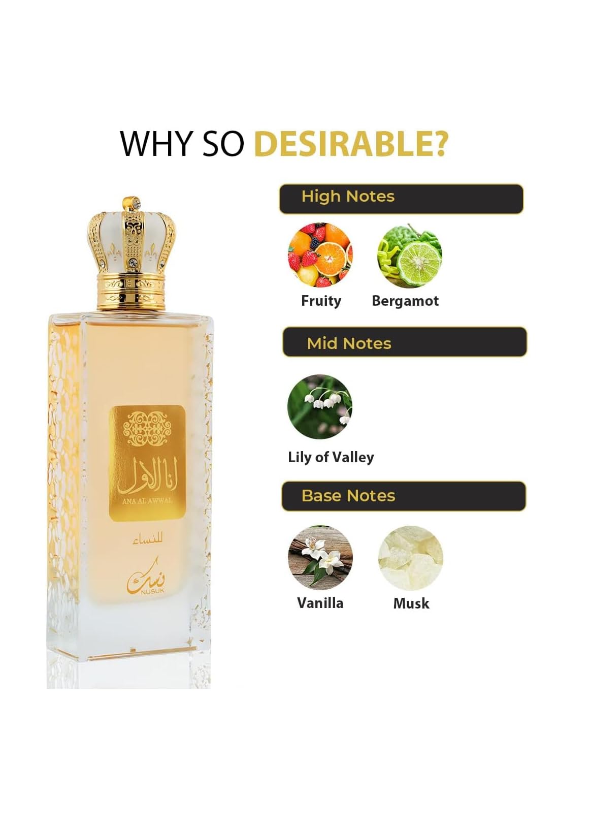 Ana Al Awwal by Nusuk Eau De Parfum Spray 3.4 oz / 100 ml (Women)