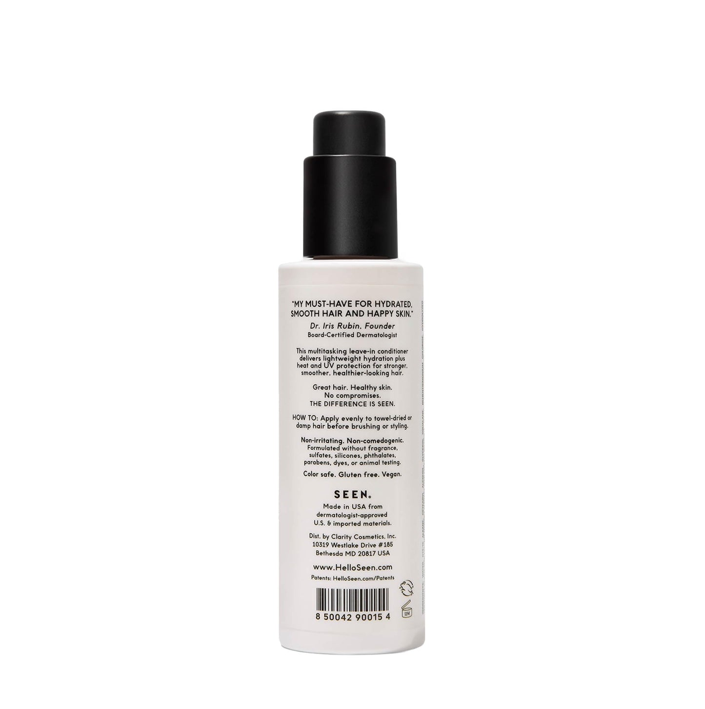SEEN Leave-In Conditioner, Fragrance Free - Leave-In Hair Conditioner & Heat Protectant - Detangles & Hydrates- Formulated without Parabens, Sulfates or Phthalate