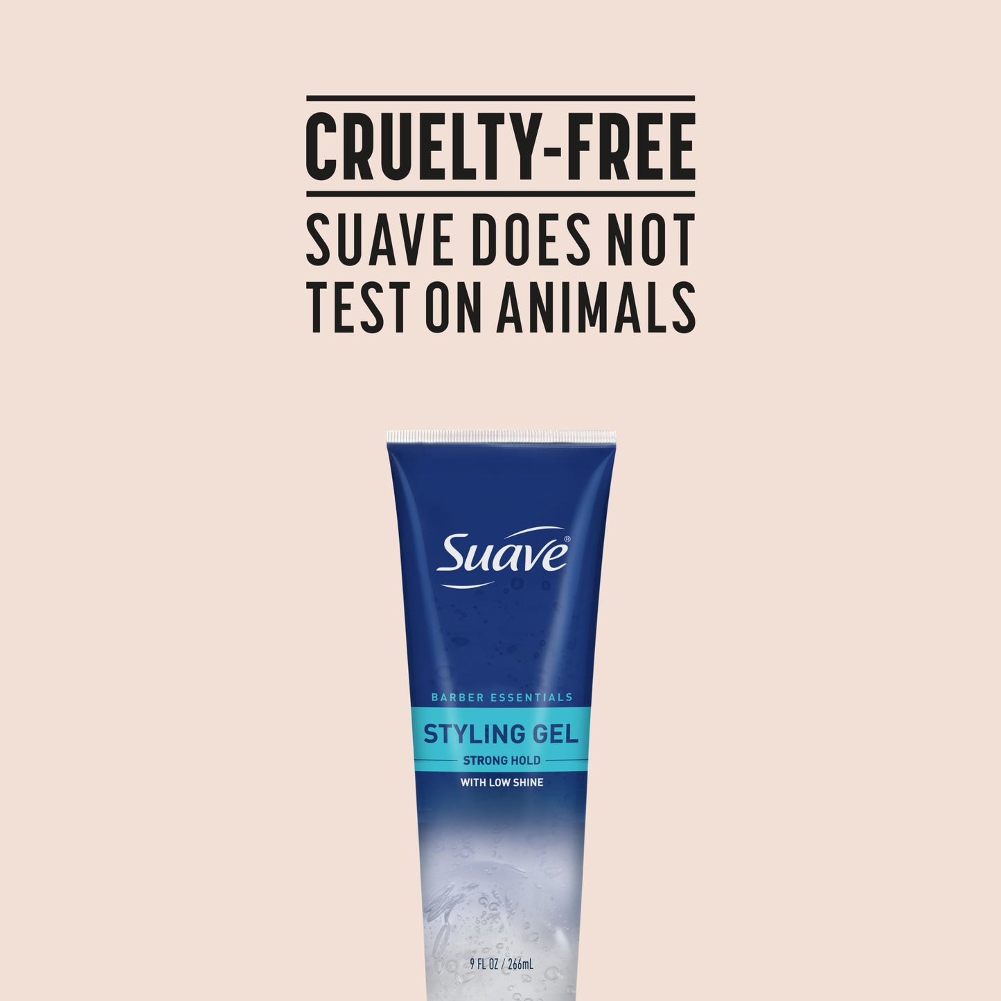 Suave Barber Essentials Styling Gel for Men, Strong Hold and Low Shine, No Flakes, Barber-Quality Results, 9 oz