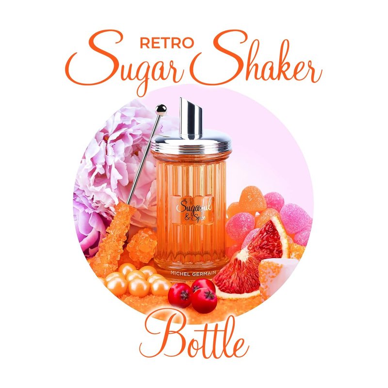 Michel Germain Sugarful & Spice Eau de Parfum Spray Women's Fragrance, Notes of Sparkling Blood Orange, Pink Peony, Creamy Vanilla, Flirty & Playful Gift for Her, 3.4 Fl Oz