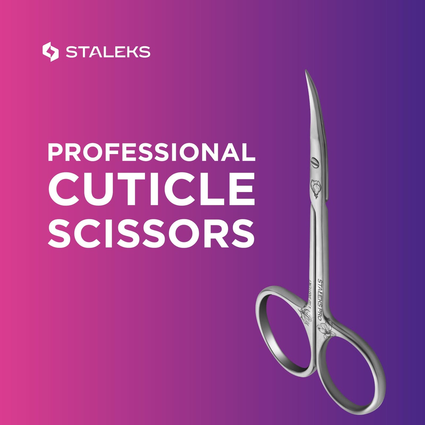 Staleks Exclusive 22 Type 1 Cuticle Scissors (Magnolia) – Straight Handles and Classic Curved Blades