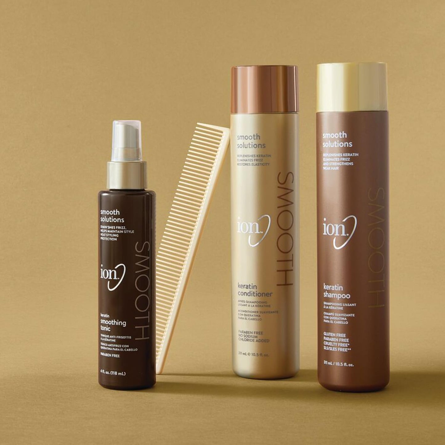 ion Keratin Smoothing Conditioner, Sulfate free, eliminates frizz and strengthens, 10.5 oz