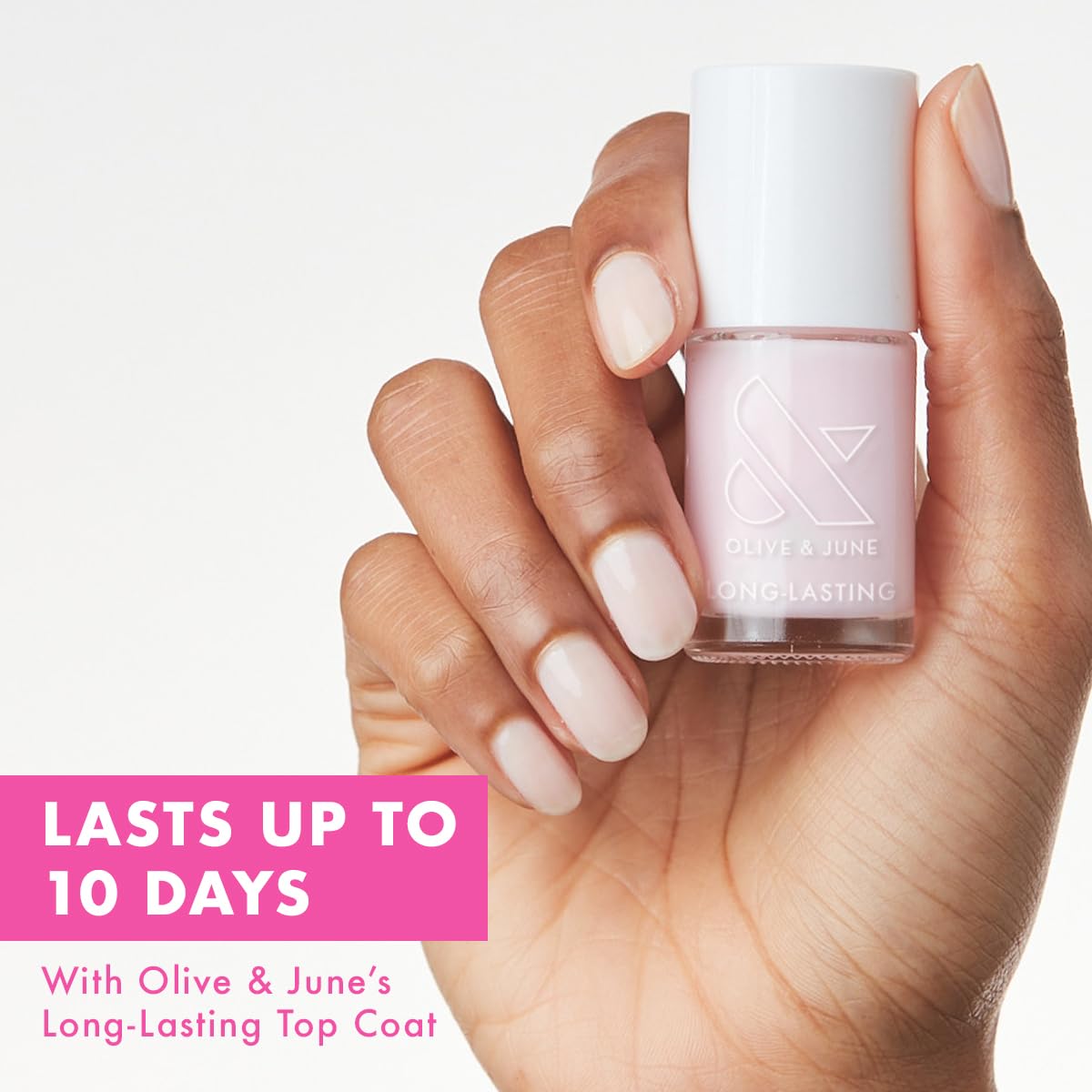 Olive & June Long Lasting Nail Polish | Plump Gel-Like Finish No Lamp Needed | Lasts up to 10 days | Salon-Quality 15-Free Vegan & Cruelty-Free Chip-Resistant | Strawberry Scone