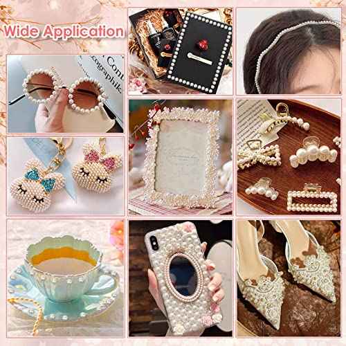 1980Pcs Self Adhesive Pearl Stickers, Shynek Pearls Sticker Gems for Hair, Face, Makeup, Eye, Nail, Crafts, Assorted Sizes