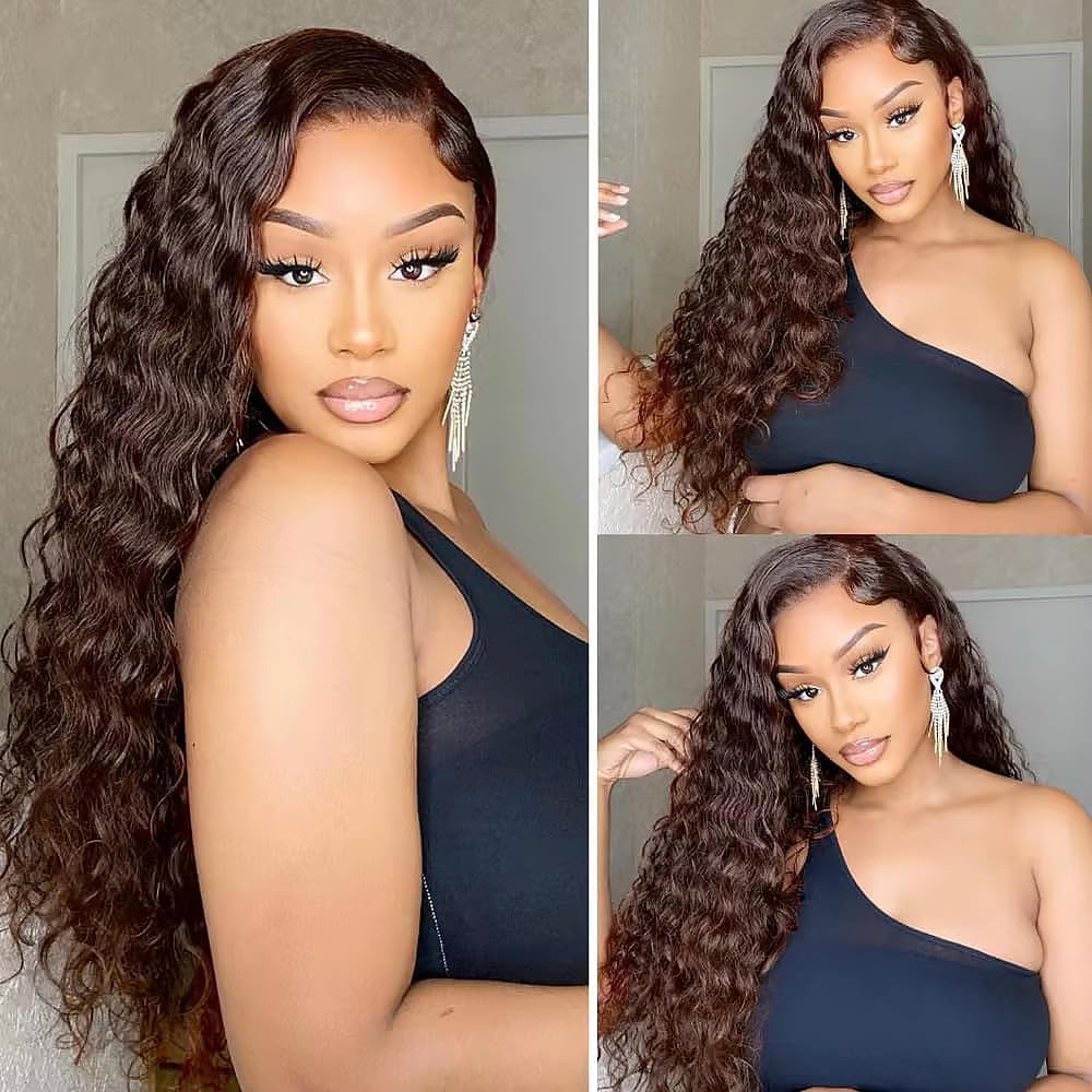 Water Wave Human Hair Bundles - 12A Unprocessed Virgin Hair | 14, 16, 18 Inch #4 Chocolate Brown Extensions