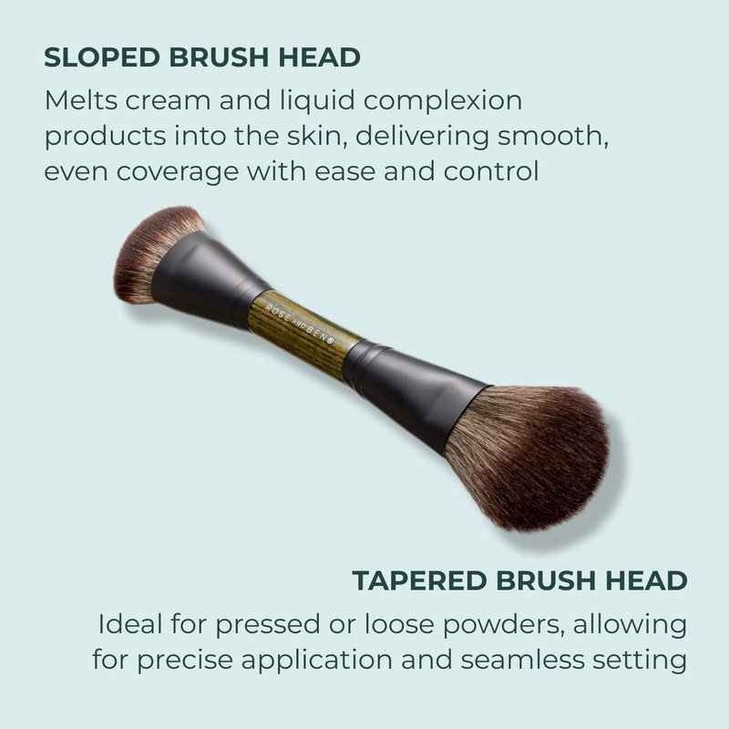Dual-Ended Foundation Brush - Professional Makeup Brush for Cream, Liquid & Powder | Vegan & Cruelty-Free Fibers