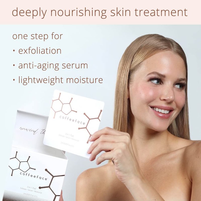 Coffeeface Anti-Aging Moisture Pads with Exfoliation, 32 count