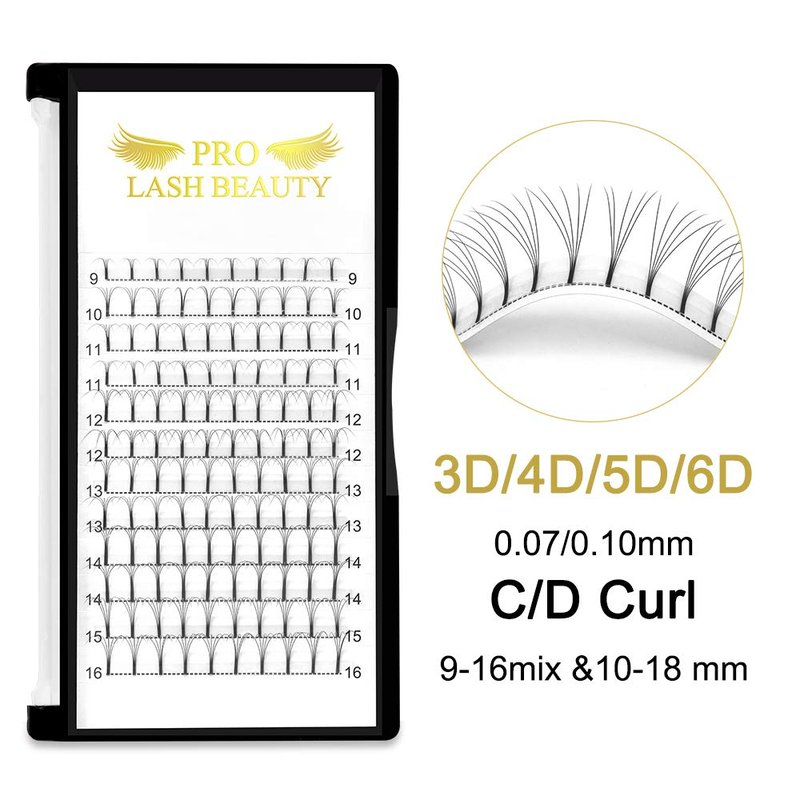 Premade Fans Eyelash Extensions 5D-D-0.07-17 Long Stem Premade Volume Eyelash Extensions .07 .10 Premade Volume Fans C D Durl(5D-D-0.07,17 mm)