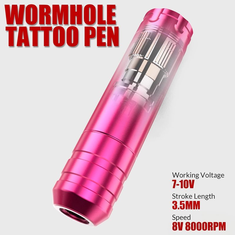 Wormhole Tattoo Kit for Beginners Complete Rotary Tattoo Machine Kit with 11PCS Tattoo Ink 10PCS Cartridge Needles Dual Protection Power Supply Full Accessories, All-in-One Tattoo Supplies WTK104