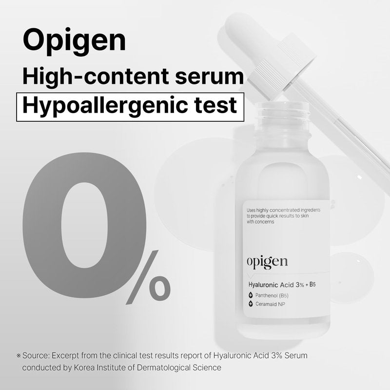 OPIGEN Hyaluronic Acid 3% + B5 Serum for Face with Panthenol, Ceramide, Intense Hydration, facial moisturizer, Visibly Plumped Skin 1oz Korean Skin Care