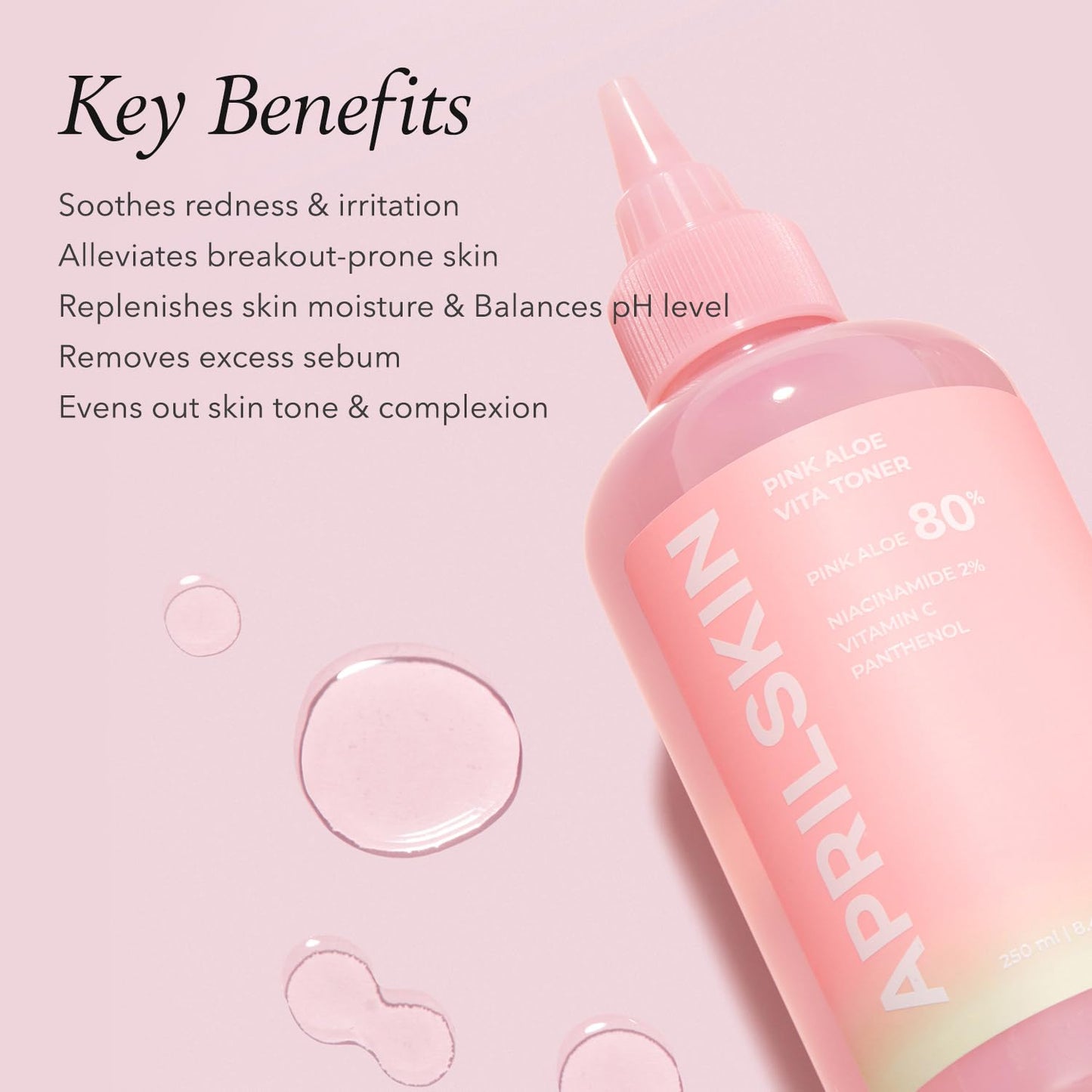 APRILSKIN Pink Aloe Trouble Soothing Duo: Pink Aloe Facial Polish Cleanser and Vita Toner