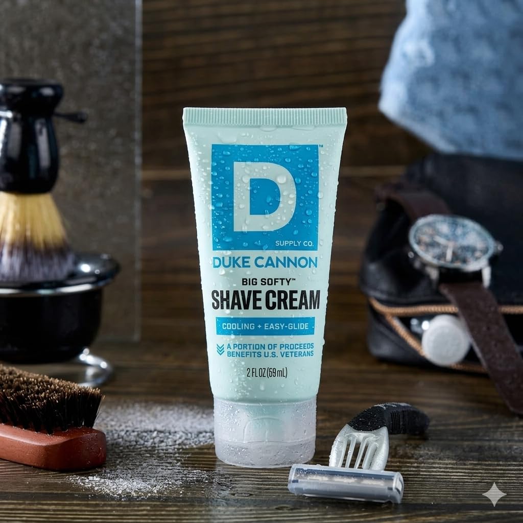 Duke Cannon Men’s Shave Cream – 2 oz Travel Size, Moisturizing Shaving Cream for Smooth, Comfortable Shaves