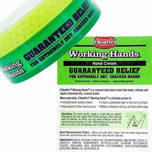 O'Keeffe's Working Hands Cream & Gloves Bundle: Unscented, Non-Greasy 3.2 oz. Cream, Gel Moisturizing Gloves (1 pair, Gray)