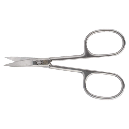 ClipperPro Grooming Scissors - Stainless Steel Trimming Scissors to remove cuticles - Perfect for Mustache, Beard, Eyebrows, Eyelashes and Ear Hair Cutting - Compact, Ambidextrous, Silver