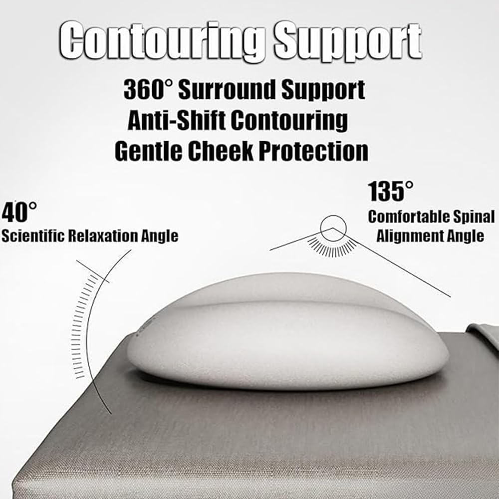 Massage Table Face Down Pillow - Memory Foam Spa Headrest for Ultimate Relaxation | Salon Comfort Pad