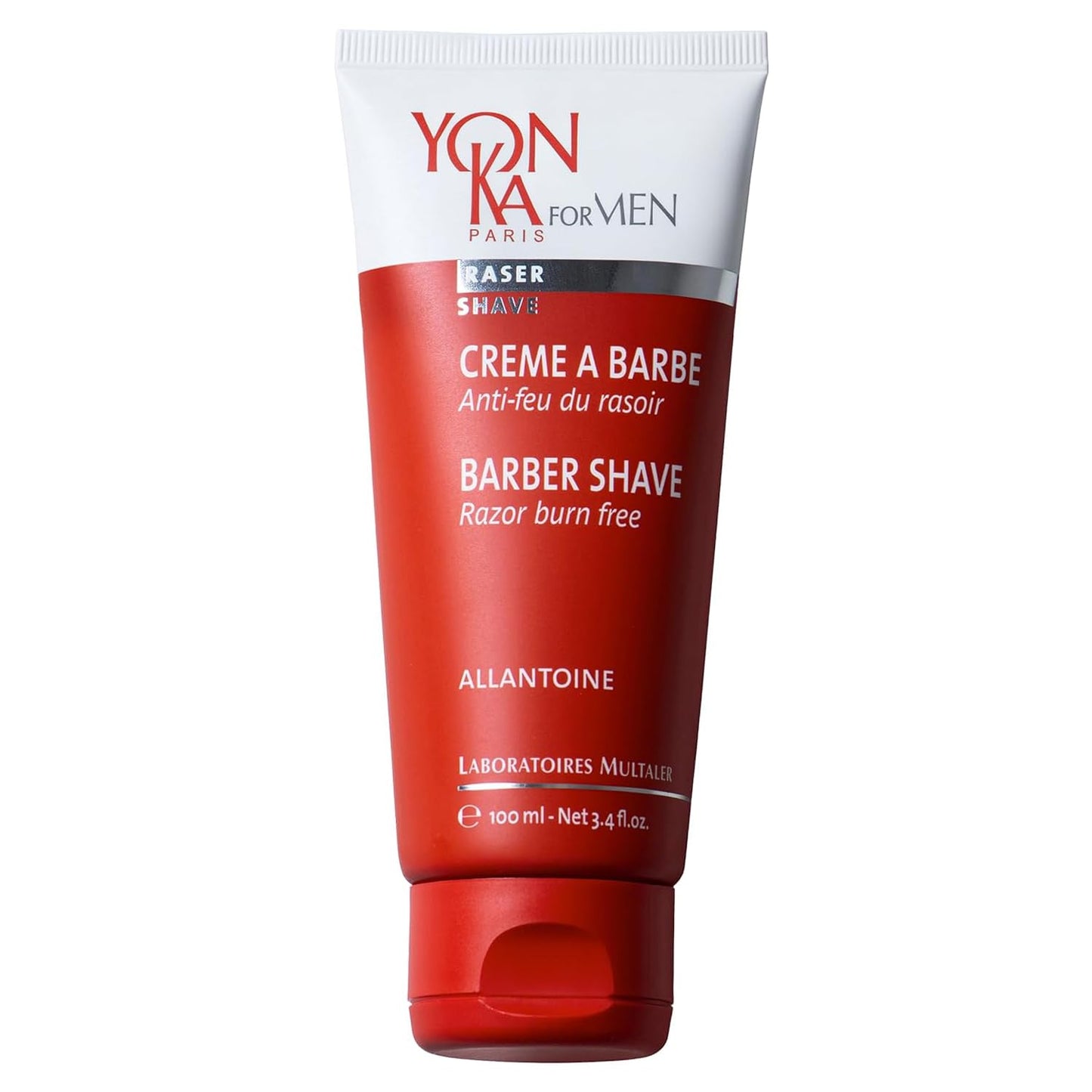 Yon-ka Men's Barber Shave Cream | Razor Burn Free Shaving Cream | Patchouli & Peppermint | Soothes Sensitive Skin | Allantoin & Vitamin B5 | for Thick Beards & Smooth Shaves | 3.4 fl oz
