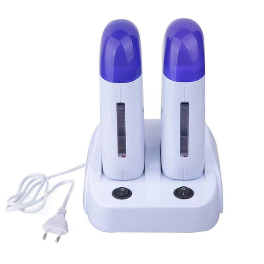 Nynelly Portable Double Depilatory Roll on Wax Warmer with Heater Base for Women Men Hair leg, Armpit, Bikini