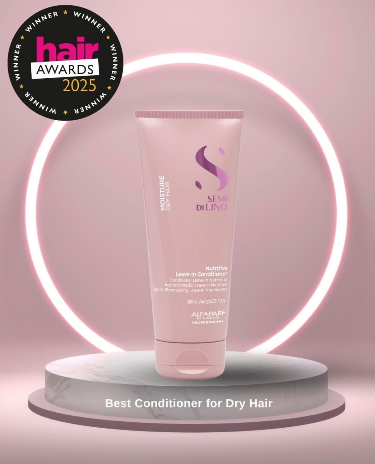 Alfaparf Milano Semi di Lino Moisture Shampoo and Leave-In Conditioner Set with Cristalli Liquidi Hair Oil Serum (50ml) for Dry Hair - Moisturizing - Sulfate Free - Hydrating - Adds Shine