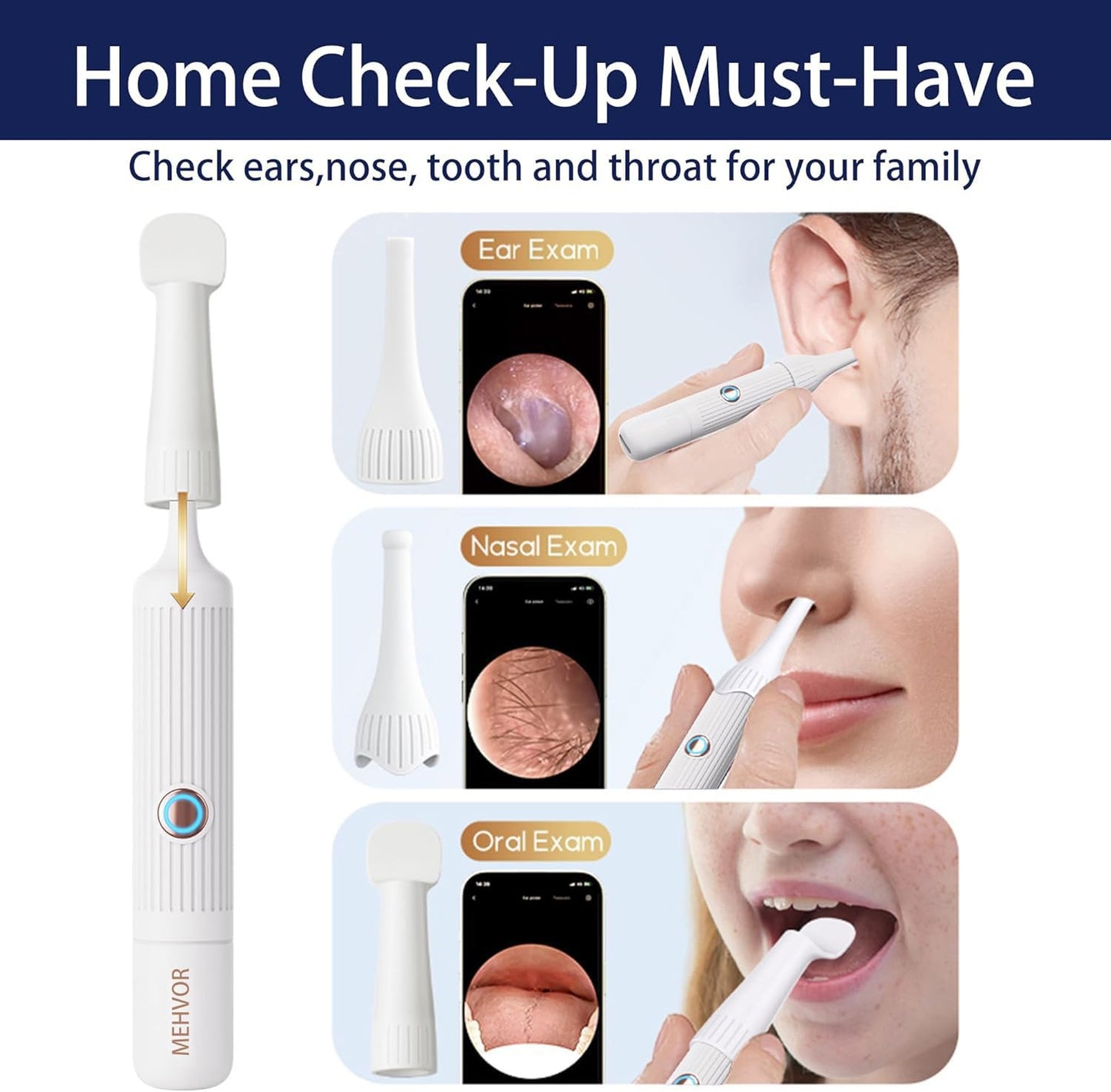 Ear Wax Removal Tool Camera, Smart WiFi Ear Cleaner with Camera, HD Visual Otoscope, Safe Silicone Flexible Scoops & Tweezers Sets Tools for Adults & Kids