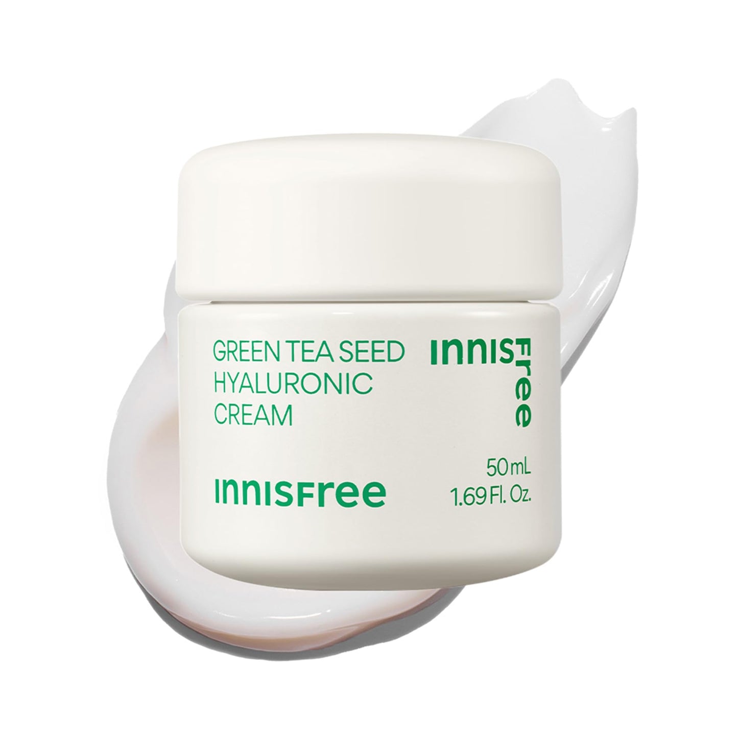 innisfree Green Tea Seed Hyaluronic Acid Cream, Korean Face Moisturizer with Ceramide & Skin Barrier Complex, Fragrance-Free & Non-Comedogenic