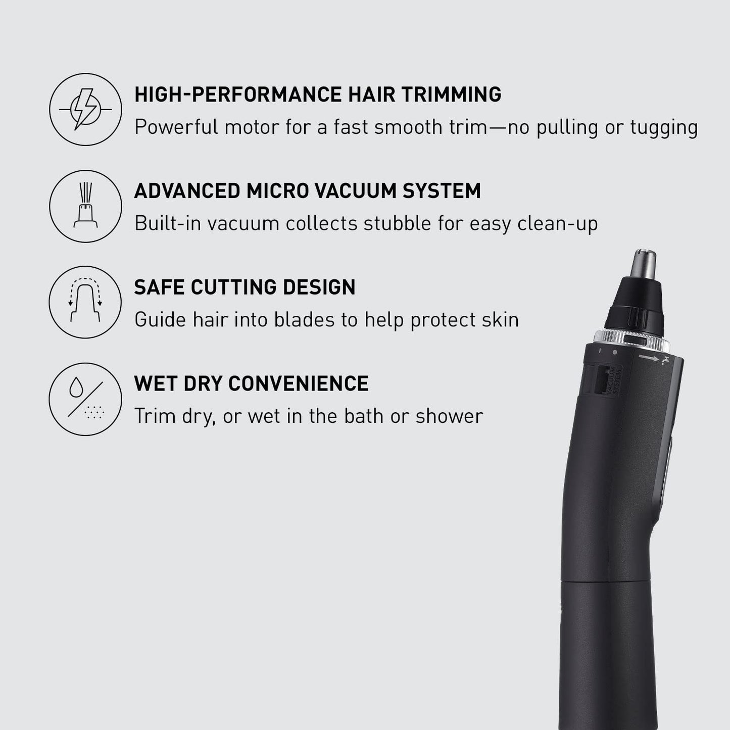 Panasonic Ear and Nose Hair Trimmer for Men with Vacuum Cleaning System,Powerful Motor and Dual-Edge Blades for Smoother Cutting,Wet/Dry – ER-GN70-K (Black),(Pack of 6)