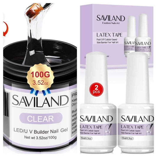LED & UV Builder Nail Gel with Liquid Latex - SAVILAND Nail Art Essentials