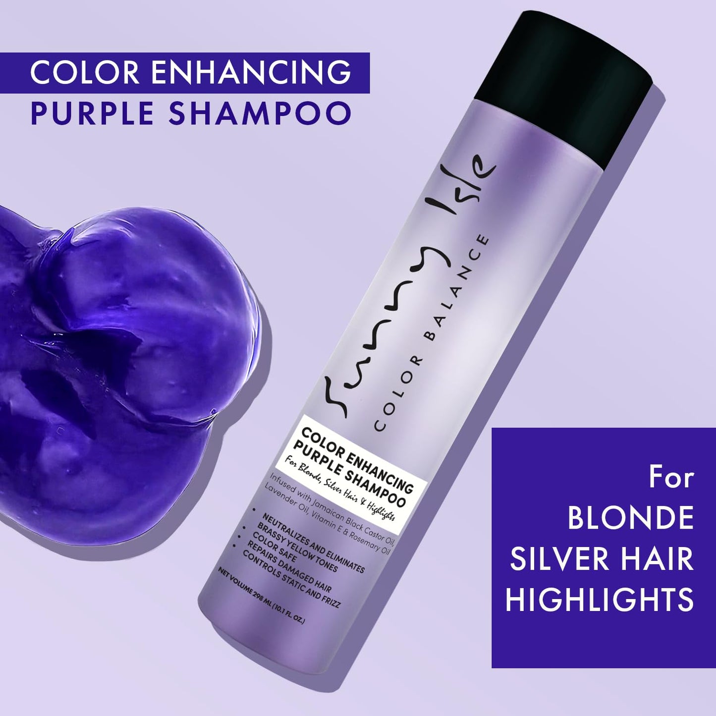 Sunny Isle Anti-Brass Color Enhancing Purple Shampoo 10.1 Fl Oz