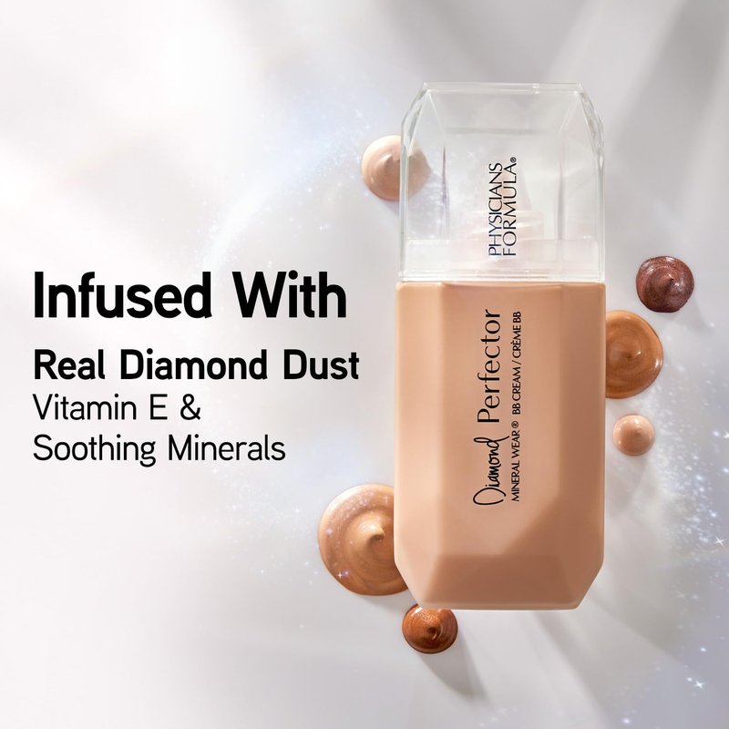 Physicians Formula Mineral Wear®Diamond Perfector BB Cream, 10 in 1 Skin Perfecting Beauty Balm, Lightweight & Luminous Finish - Rich