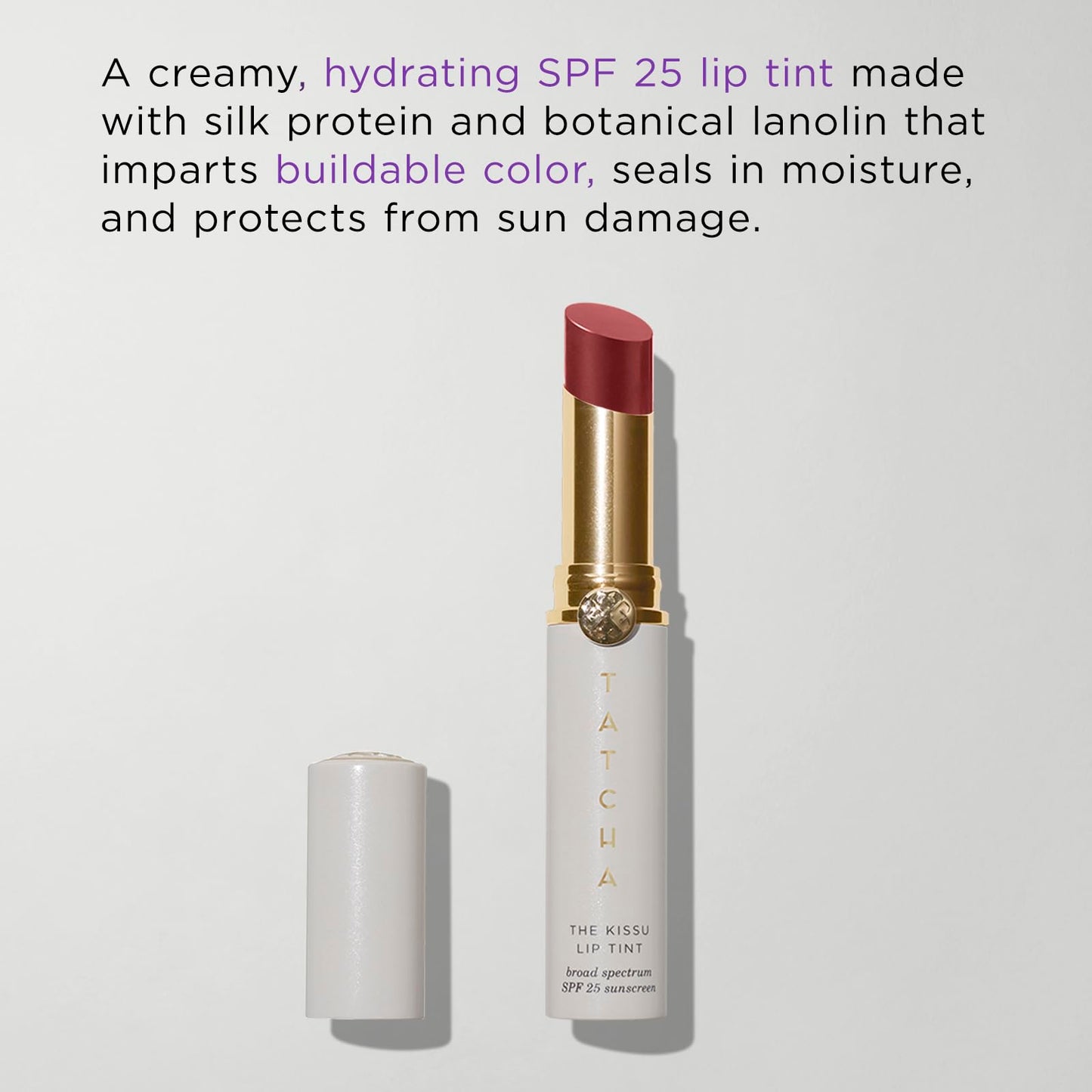 TATCHA The Kissu Lip Tint SPF 25 - Midnight Lily | Hydrating Tinted Lip Sunscreen. 0.14 oz