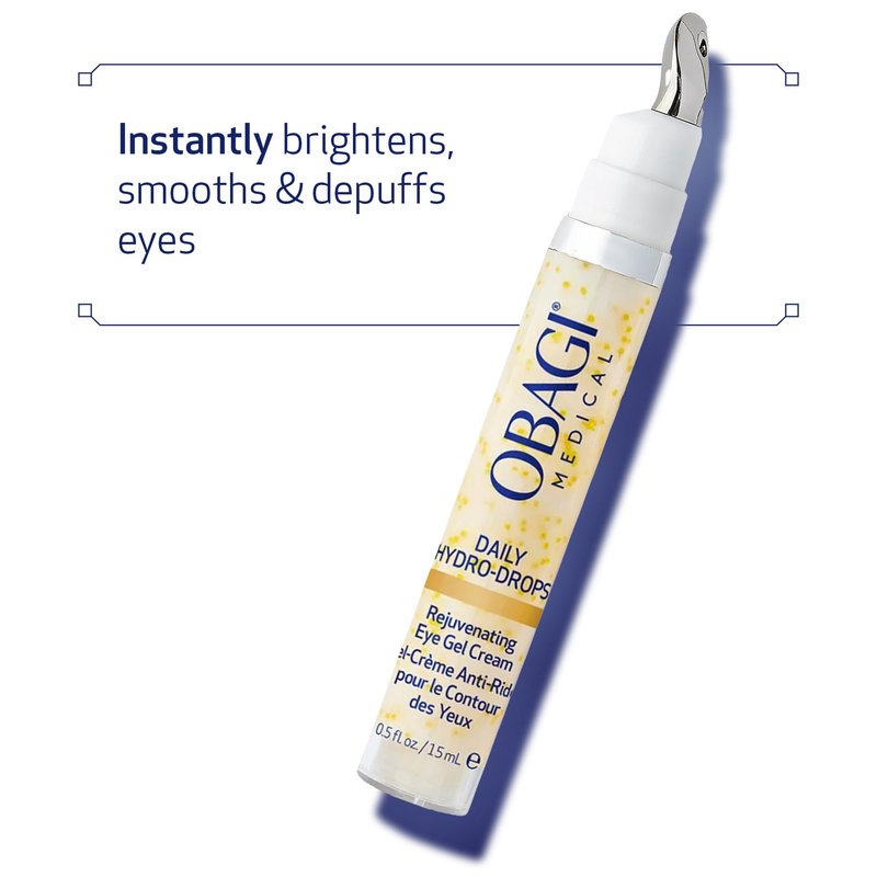 Obagi Daily Hydro-Drops Rejuvenating Eye Gel Cream – Reduces the Appearance of Dark Circles & Instantly Brightens, Smooths, & Depuffs Eyes – 0.5 oz